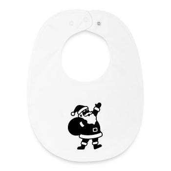 Santa Claus with gift bag - Baby Organic Bib - white - Front