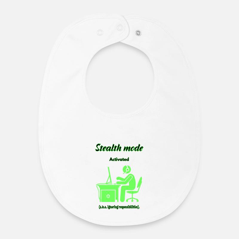 Stealth Mode Active - Baby Organic Bib - white