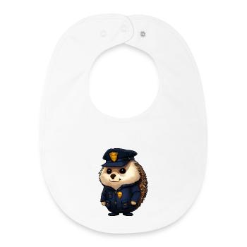 Police des hérissons - Bavoir bébé bio - blanc - Devant