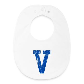 Lettre v sport rétro  - Bavoir bébé bio - blanc - Devant
