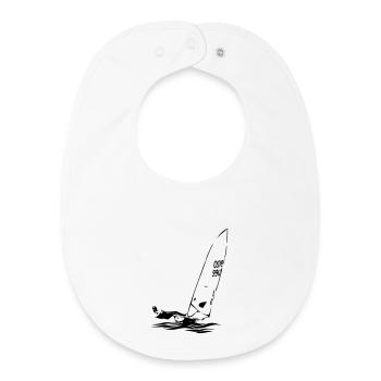 Régate de voilier dériveur laser ILCA Sports de voile - Bavoir bébé bio - blanc - Devant