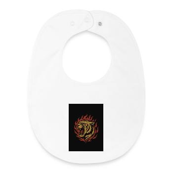 Tiger Flame Wreath of Fire - Baby Organic Bib - white - Front