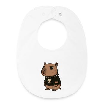 Goth Capybara Funny Emo Punk Rodents - Baby Organic Bib - white - Front