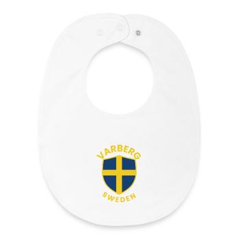 Swedish Shield Flag Emblem - Baby Organic Bib - white - Front
