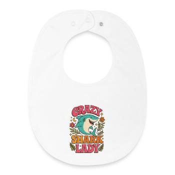 Crazy Shark Lady - Baby Organic Bib - white - Front