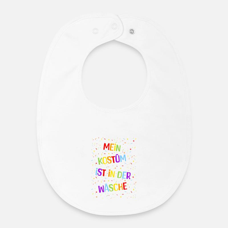 Mon costume est dans la blanchisserie Carnaval Carnaval - Bavoir bébé bio - blanc