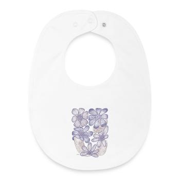 Lavender Bloom Blumenmuster - Baby Organic Lätzchen - Weiß - Vorne
