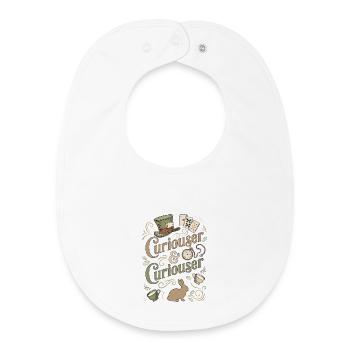 Alice Immer Neugieriger ("Curiouser") - Baby Organic Bib - white - Front
