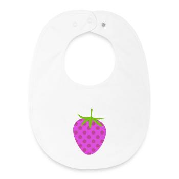 Strawberry Dots Dots Fruit Pink Dots Pattern - Baby Organic Bib - white - Front