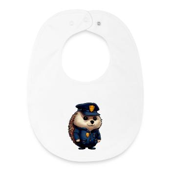 Police des hérissons - Bavoir bébé bio - blanc - Devant