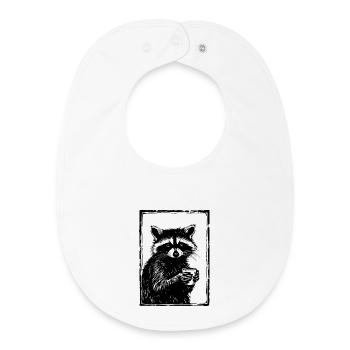 Barista Raccoon - Bavoir bébé bio - blanc - Devant
