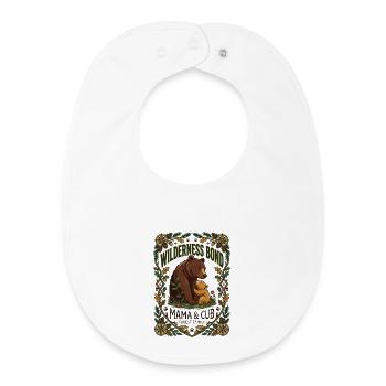 Maman Ours et Petit - Bavoir bébé bio - blanc - Devant
