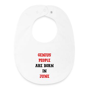 Baby Birthday Genies Born in June - Baby Organic Bib - white - Front