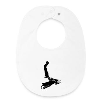 Snowmobil, Snowboarder, Snowboarden, - Baby Organic Lätzchen - Weiß - Vorne
