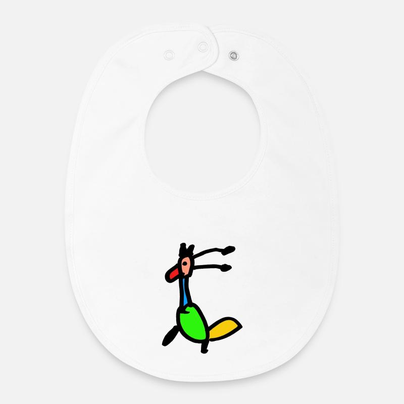 Oiseau de paradis - Bavoir bébé bio - blanc