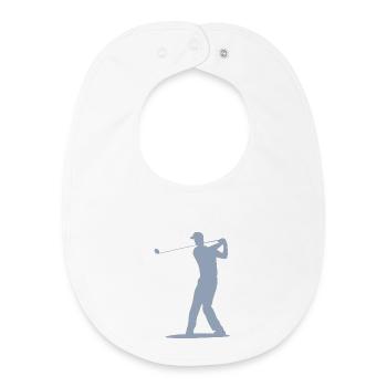 Golfer Abschlag Silhouette - Herren Design - Baby Organic Lätzchen - Weiß - Vorne