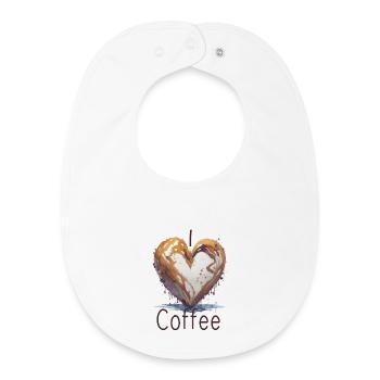 I love coffee - Baby Organic Bib - white - Front