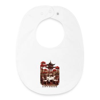 Café asiatique - Bavoir bébé bio - blanc - Devant