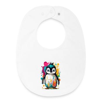 King Penguin - Little Baby Penguin Colorful - Baby Organic Bib - white - Front