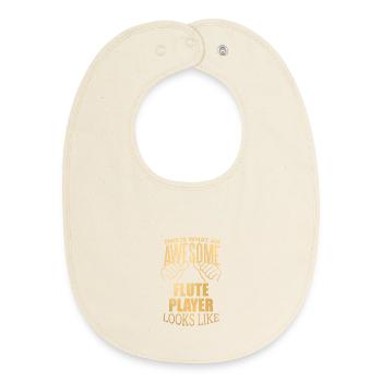 flûte - Bavoir bébé bio - écru doux - Devant