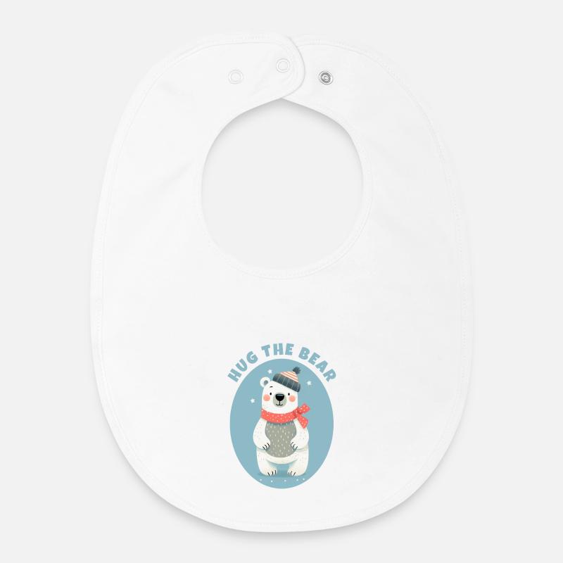 Câlinez l’ours en peluche - Bavoir bébé bio - blanc