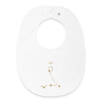 Pisces Zodiac Sign Star Constellation Golden Tones - Baby Organic Bib - white - Front