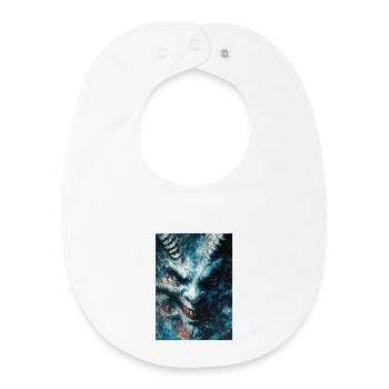Fierce Icewyrm Portrait - Baby Organic Bib - white - Front