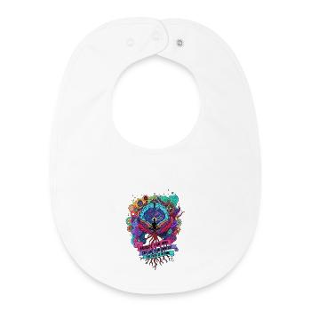 Méditation cosmique - Bavoir bébé bio - blanc - Devant