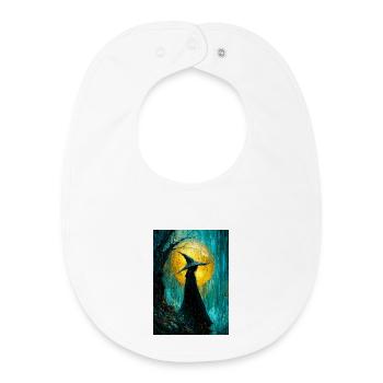 Sorcière au clair de lune dans un bosquet ensoleillé - Bavoir bébé bio - blanc - Devant