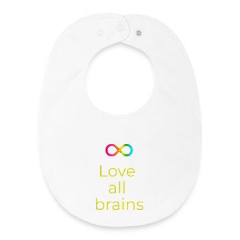Love_all_brains - Bavoir bébé bio - blanc - Devant