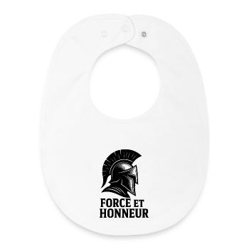 Strength & Honor – Spartanischer Stil - Baby Organic Lätzchen - Weiß - Vorne