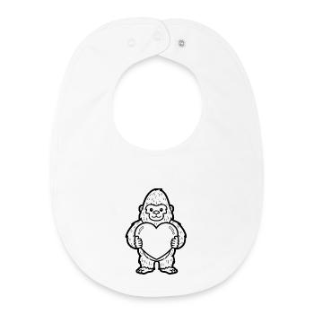 Gorilla mit Herz – stark & liebevoll zugleich - Baby Organic Lätzchen - Weiß - Vorne