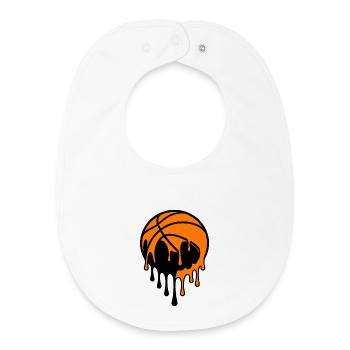 Tropfendes Basketball-Straßenkunstdesign - Baby Organic Lätzchen - Weiß - Vorne