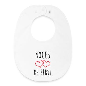 noces de béryl 23 ans d'amour - Bavoir bébé bio - blanc - Devant