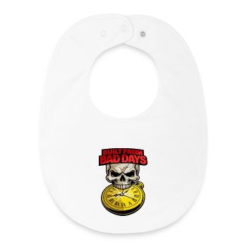 Construit à partir de mauvais jours Totenkopf Motivation du crâne - Bavoir bébé bio - blanc - Devant