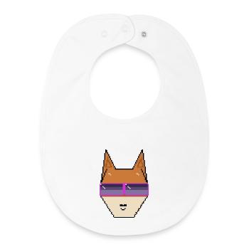 Shiba rétro : design de chien pixel art cool des années 80 - Bavoir bébé bio - blanc - Devant