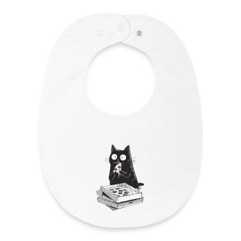Pizza Cat - Baby Organic Bib - white - Front