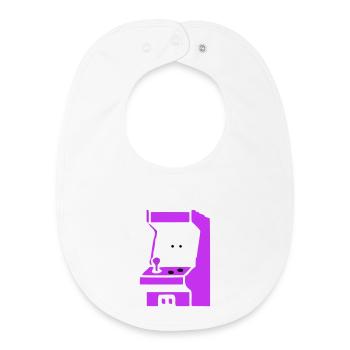  Spielautomat Arcade Silhouette - Baby Organic Lätzchen - Weiß - Vorne