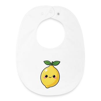 Kawaii Zitrone Geschenk  - Baby Organic Lätzchen - Weiß - Vorne