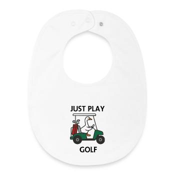 Spiel einfach Golf: Duck dich im Golfwagen - Baby Organic Lätzchen - Weiß - Vorne