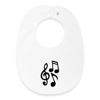 Musiknoten - Baby Organic Lätzchen - Weiß - Vorne