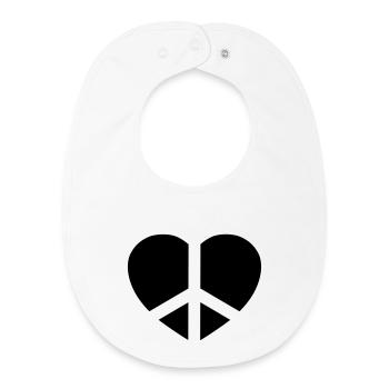 Love & Peace - Baby Organic Bib - white - Front