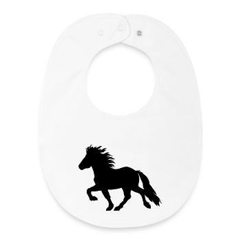Cheval islandais doux, Tölter n° 6, islandais - Bavoir bébé bio - blanc - Devant