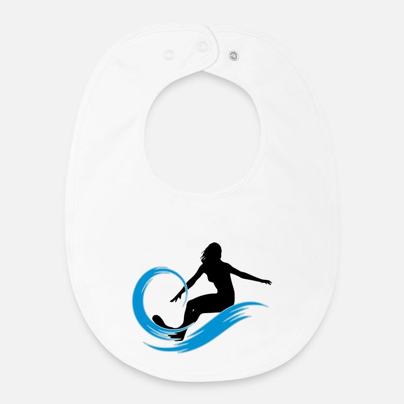 surfeuse - Bavoir bébé bio - blanc