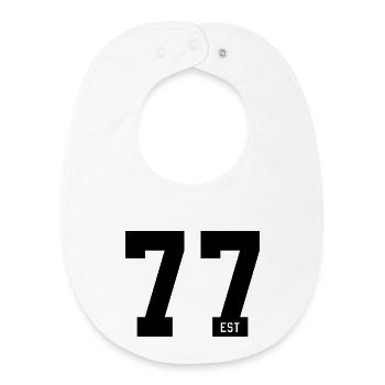 77 EST – Faute de frappe audacieuse et style de fond de teint - Bavoir bébé bio - blanc - Devant