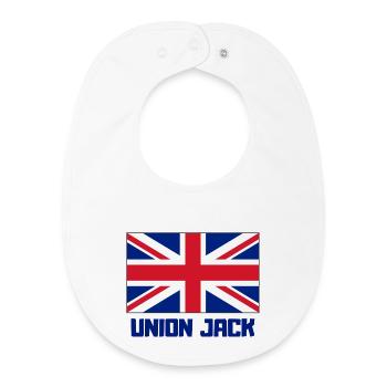 union jack, Angleterre, Londres - Bavoir bébé bio - blanc - Devant