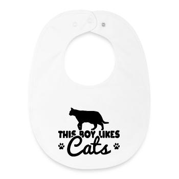 Katzen Junge - Baby Organic Lätzchen - Weiß - Vorne