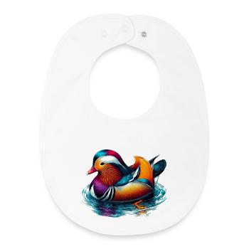 Canard mandarin - Bavoir bébé bio - blanc - Devant