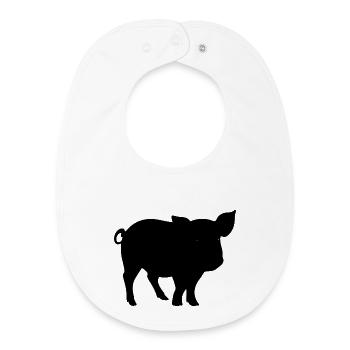 Cute Pig Silhouette - Baby Organic Bib - white - Front