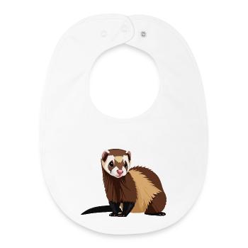 Beautiful Ferret for Animal Lovers - Baby Organic Bib - white - Front